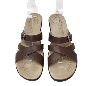 Red Wing Sandals Leather Brown Women's Size 11 Slides Strap Wedge Comfort Buckle